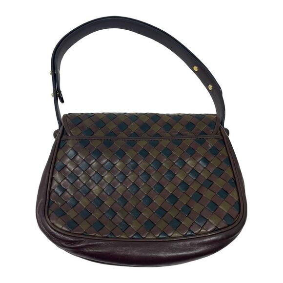 BOTTEGA VENETA Intrecciato Nappa Lock Flap Shoulder Woven Bag in brown green - Picture 2 of 16